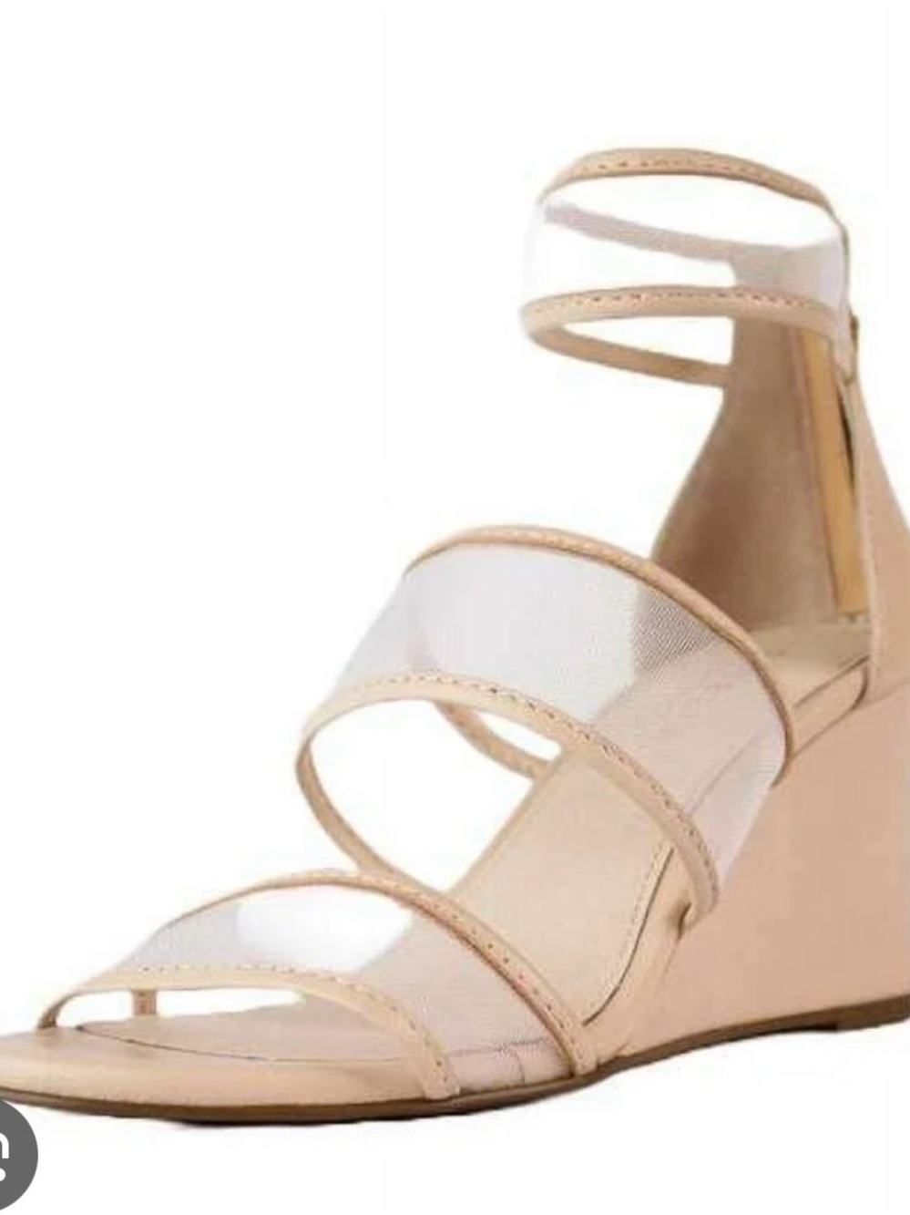 Cecilia, New York Dorothy wedge sandals in nude size 8